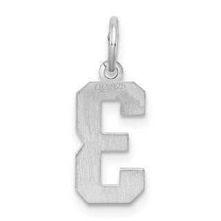 Sterling Silver Rhodium-plated Small Satin Number 3 Charm