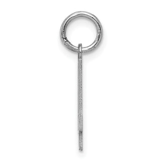 Sterling Silver Rhodium-plated Small Satin Number 4 Charm