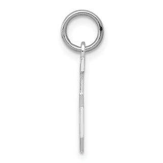 Sterling Silver Rhodium-plated Small Satin Number 5 Charm