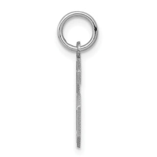 Sterling Silver Rhodium-plated Small Satin Number 6 Charm