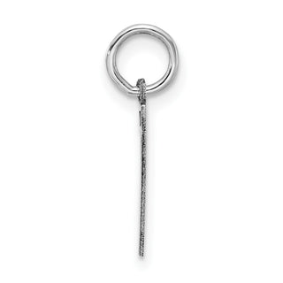 Sterling Silver Rhodium-plated Small Satin Number 7 Charm