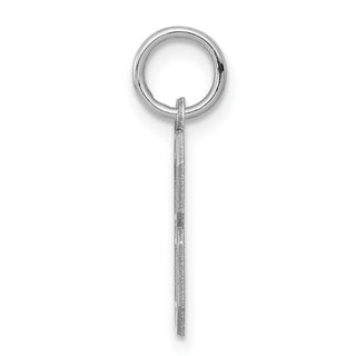 Sterling Silver Rhodium-plated Small Satin Number 8 Charm