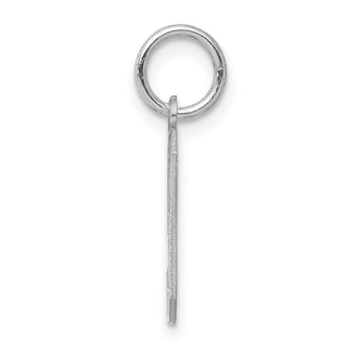 Sterling Silver Rhodium-plated Small Satin Number 9 Charm