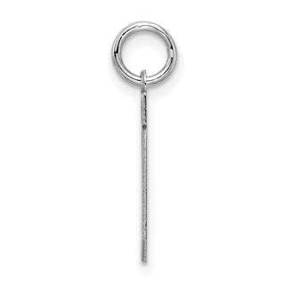 Sterling Silver Rhodium-plated Small Satin Number 10 Charm