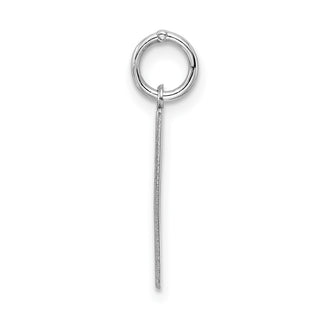 Sterling Silver Rhodium-plated Small Satin Number 11 Charm