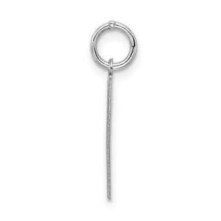 Sterling Silver Rhodium-plated Small Satin Number 11 Charm