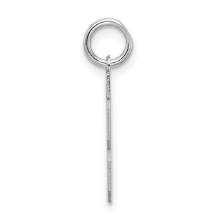 Sterling Silver Rhodium-plated Small Satin Number 13 Charm