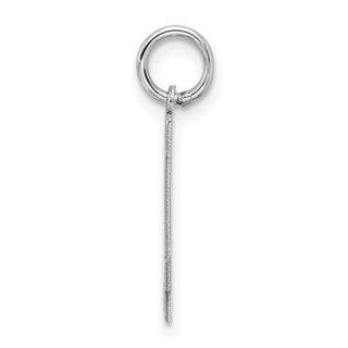 Sterling Silver Rhodium-plated Small Satin Number 14 Charm