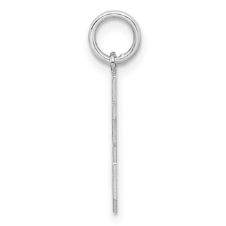 Sterling Silver Rhodium-plated Small Satin Number 15 Charm