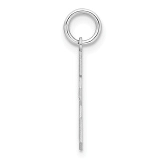 Sterling Silver Rhodium-plated Small Satin Number 16 Charm
