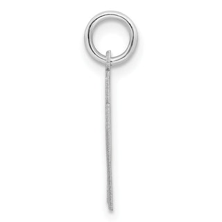 Sterling Silver Rhodium-plated Small Satin Number 17 Charm