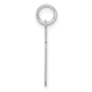 Sterling Silver Rhodium-plated Small Satin Number 19 Charm