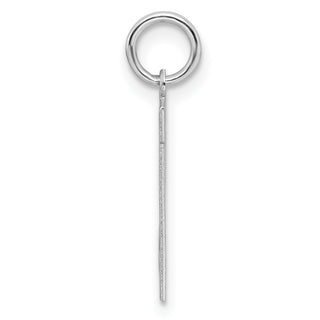 Sterling Silver Rhodium-plated Small Satin Number 21 Charm