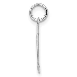 Sterling Silver Rhodium-plated Small Satin Number 22 Charm