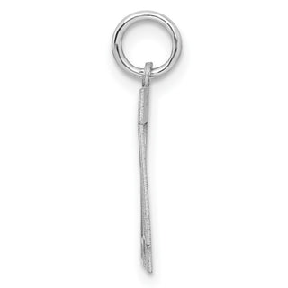 Sterling Silver Rhodium-plated Small Satin Number 24 Charm