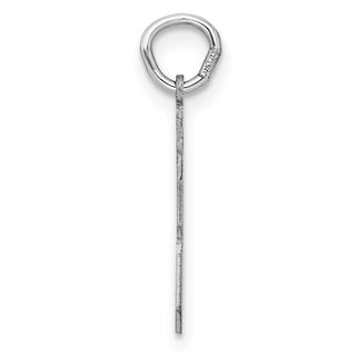 Sterling Silver Rhodium-plated Small Satin Number 28 Charm