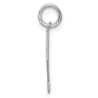Sterling Silver Rhodium-plated Small Satin Number 32 Charm