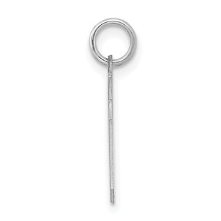 Sterling Silver Rhodium-plated Small Satin Number 50 Charm