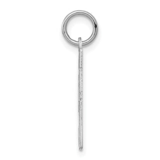 Sterling Silver Rhodium-plated Small Satin Number 51 Charm