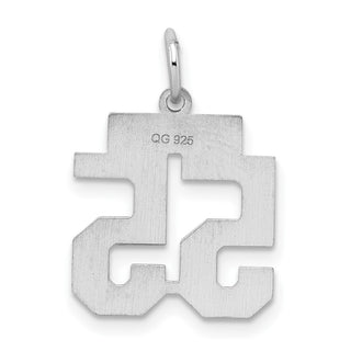 Sterling Silver Rhodium-plated Small Satin Number 55 Charm