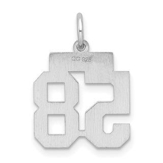 Sterling Silver Rhodium-plated Small Satin Number 58 Charm