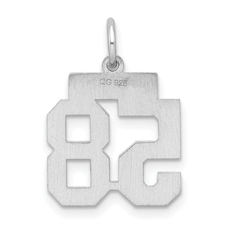 Sterling Silver Rhodium-plated Small Satin Number 58 Charm