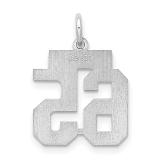 Sterling Silver Rhodium-plated Small Satin Number 65 Charm