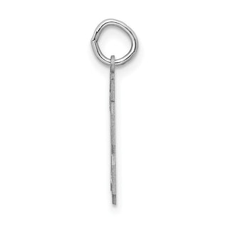 Sterling Silver Rhodium-plated Small Satin Number 73 Charm