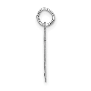 Sterling Silver Rhodium-plated Small Satin Number 73 Charm