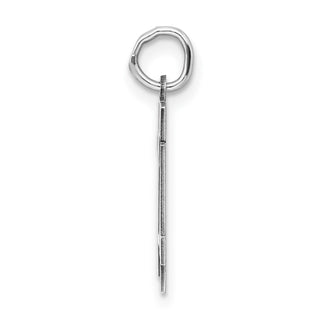 Sterling Silver Rhodium-plated Small Satin Number 74 Charm