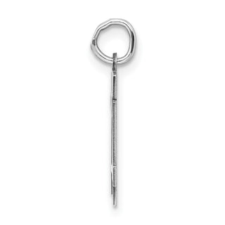 Sterling Silver Rhodium-plated Small Satin Number 74 Charm