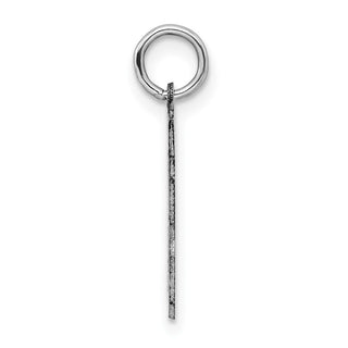 Sterling Silver Rhodium-plated Small Satin Number 83 Charm