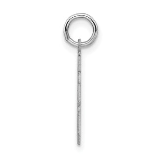 Sterling Silver Rhodium-plated Small Satin Number 88 Charm