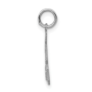 Sterling Silver Rhodium-plated Small Satin Number 93 Charm