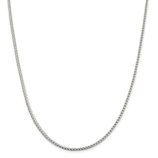 24" Sterling Silver 2.55mm Diamond-cut Square Franco Chain Necklace