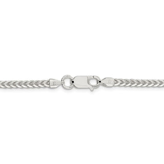 30" Sterling Silver 3.4mm Diamond-cut Square Franco Chain Necklace