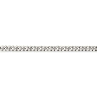 8" Sterling Silver 5mm Domed w/ Side Diamond-cut Curb Chain Bracelet