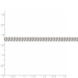 8" Sterling Silver 5mm Domed w/ Side Diamond-cut Curb Chain Bracelet