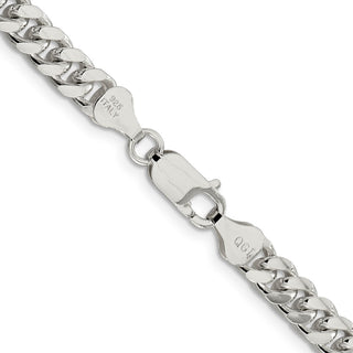18" Sterling Silver 6mm Domed w/ Side Diamond-cut Curb Chain Necklace