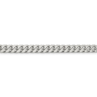 8" Sterling Silver 6mm Domed w/ Side Diamond-cut Curb Chain Bracelet