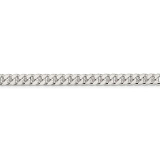 26" Sterling Silver 7mm Domed w/ Side Diamond-cut Curb Chain Necklace