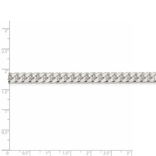 26" Sterling Silver 7mm Domed w/ Side Diamond-cut Curb Chain Necklace