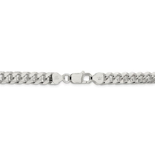 8" Sterling Silver 7.35mm Domed w/ Side Diamond-cut Curb Chain Bracelet