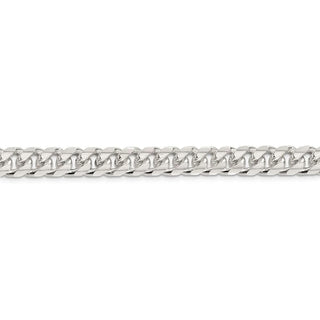 8" Sterling Silver 8.5mm Domed w/ Side Diamond-cut Curb Chain Bracelet