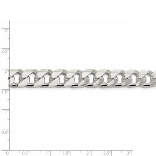 8" Sterling Silver 11mm Domed w/ Side Diamond-cut Curb Chain Bracelet