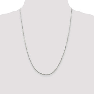 24" Sterling Silver 1.75mm Round Franco Chain Necklace