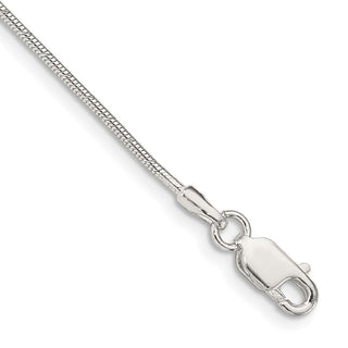 7" Sterling Silver 1.2mm Patterned Diamond-cut Snake Chain Bracelet