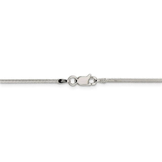 8" Sterling Silver 1.5mm Diamond-cut Flat Snake Chain Bracelet