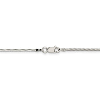 18" Sterling Silver 1.5mm Diamond-cut Flat Snake Chain Necklace