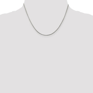 18" Sterling Silver 1.5mm Diamond-cut Flat Snake Chain Necklace